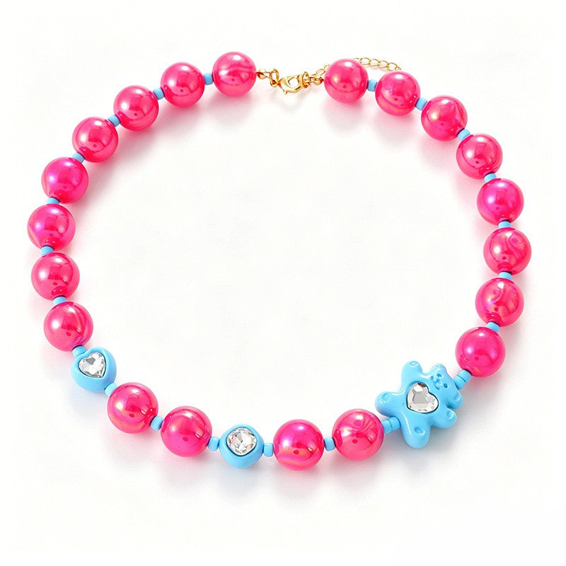 Playful Multicolor Star Resin Bead Necklace