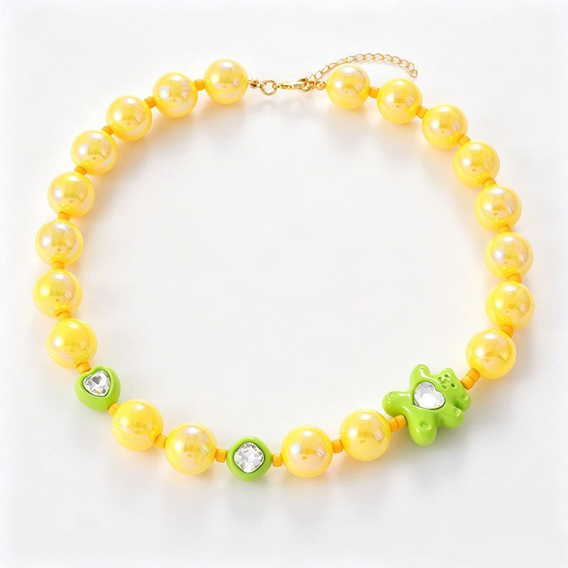 Playful Multicolor Star Resin Bead Necklace