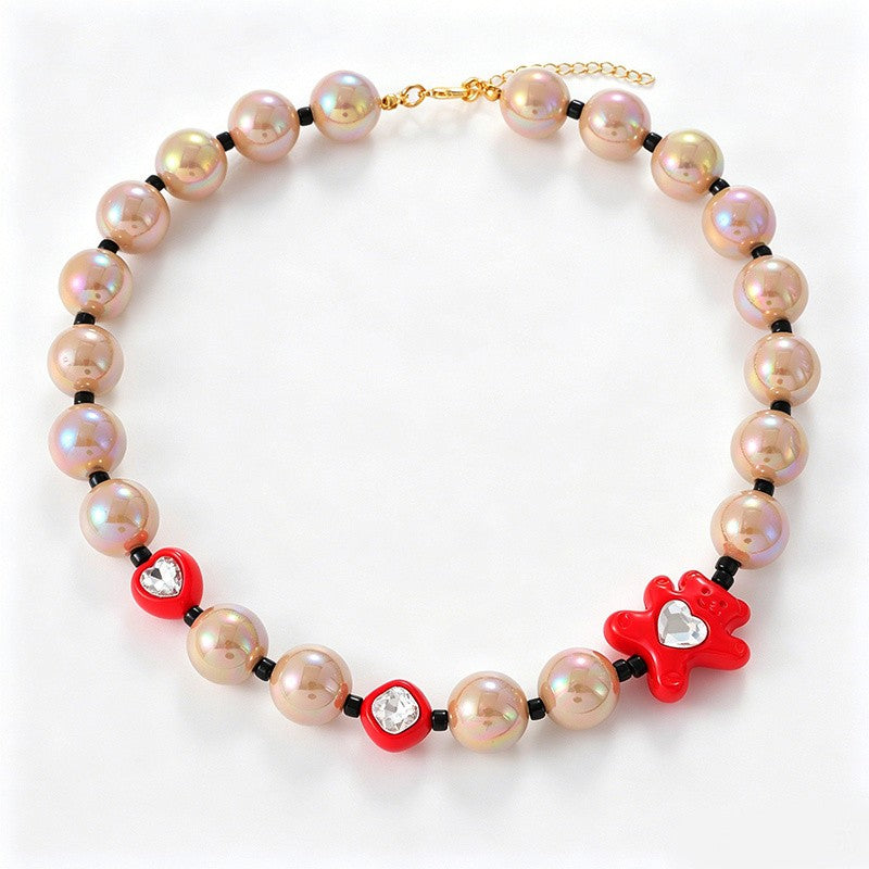 Playful Multicolor Star Resin Bead Necklace