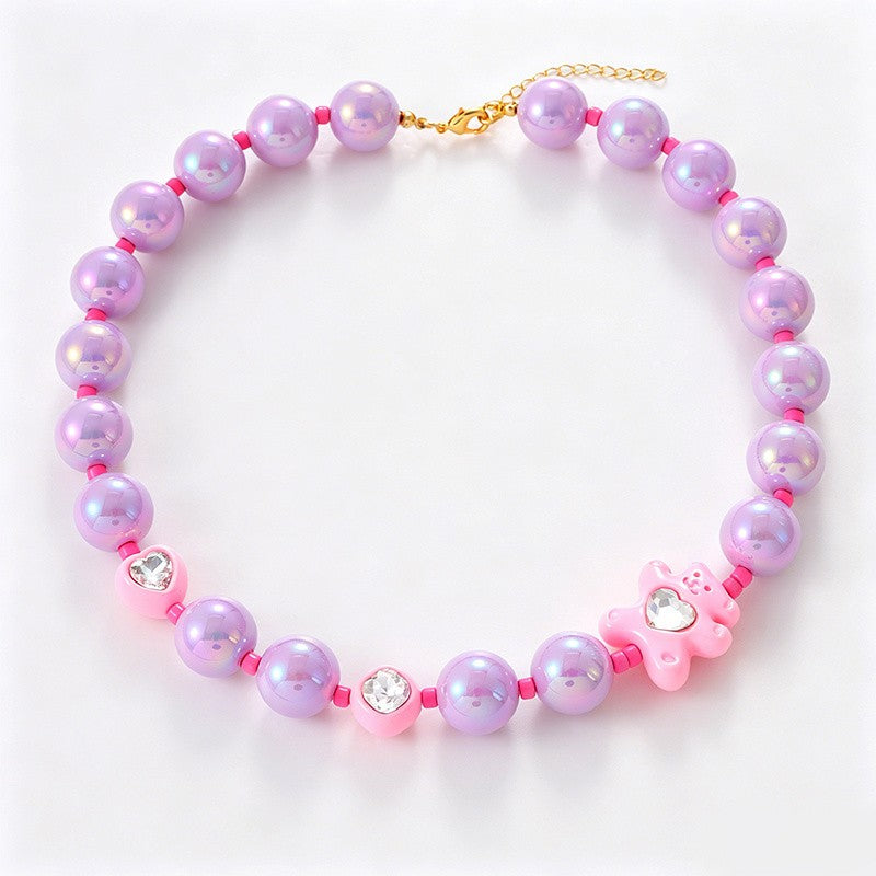Playful Multicolor Star Resin Bead Necklace