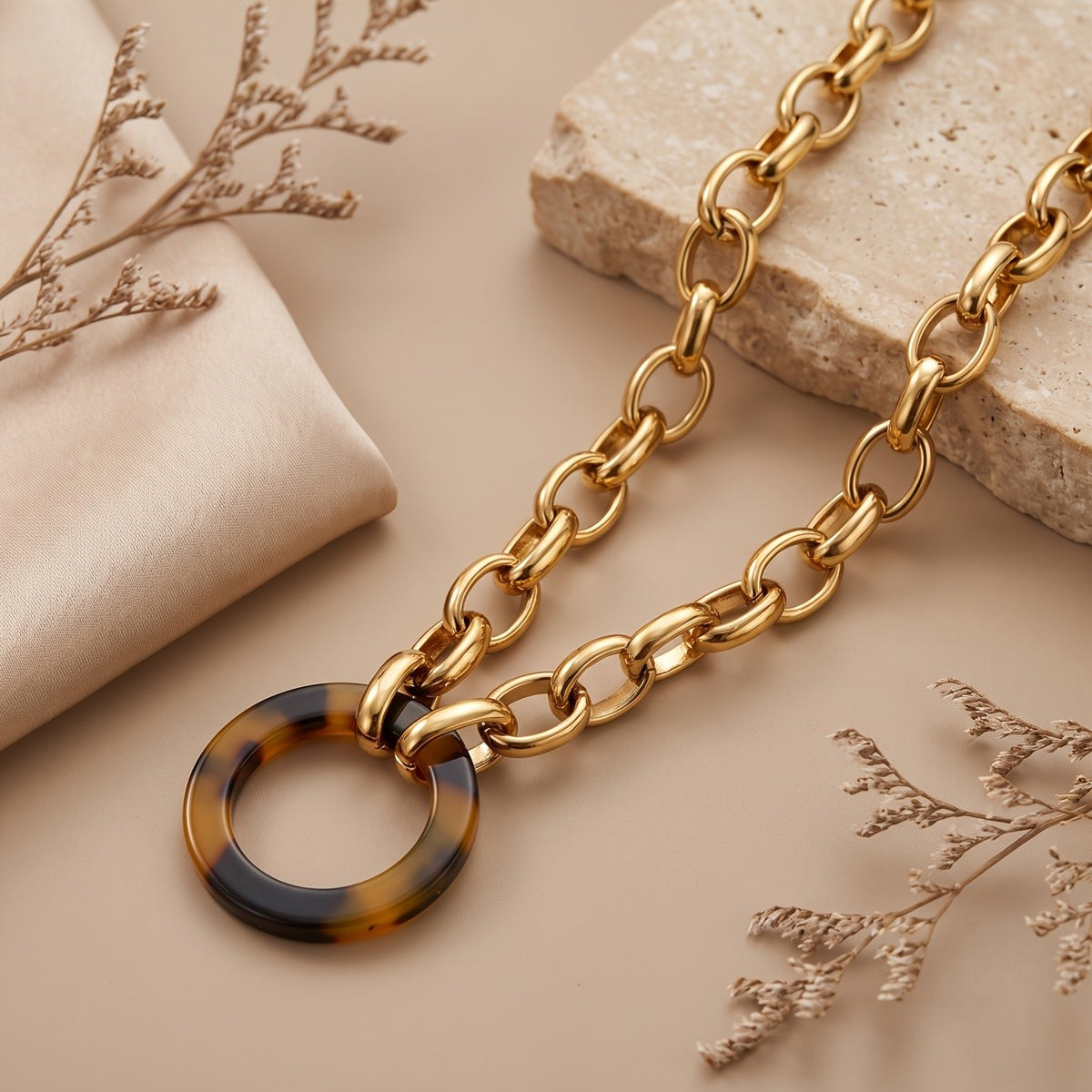 Vintage Leopard Print Chain Set
