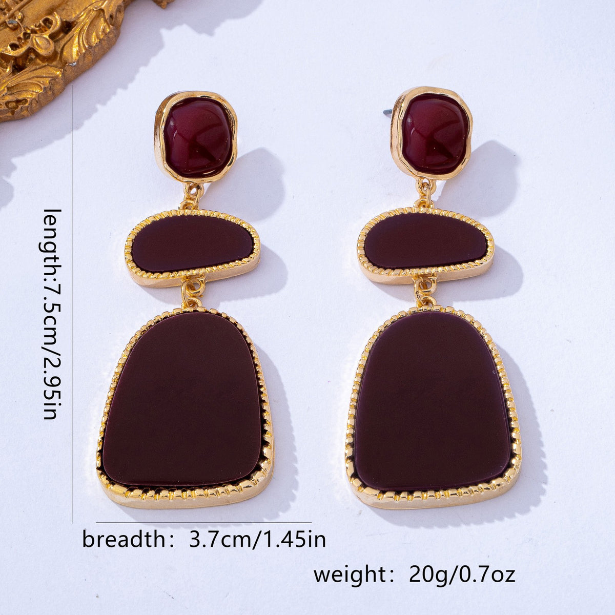 Classy Amber Geometric Tiered Drop Earrings