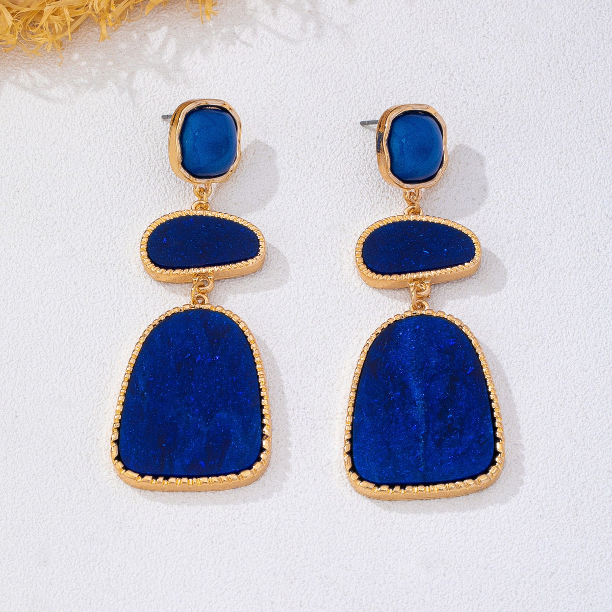 Classy Amber Geometric Tiered Drop Earrings