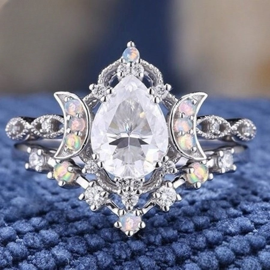 Elegant Celestial Moon Zirconia Ring