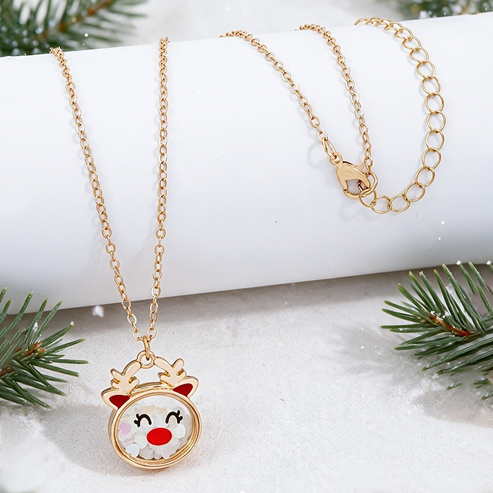 Cute Reindeer Shaker Necklace