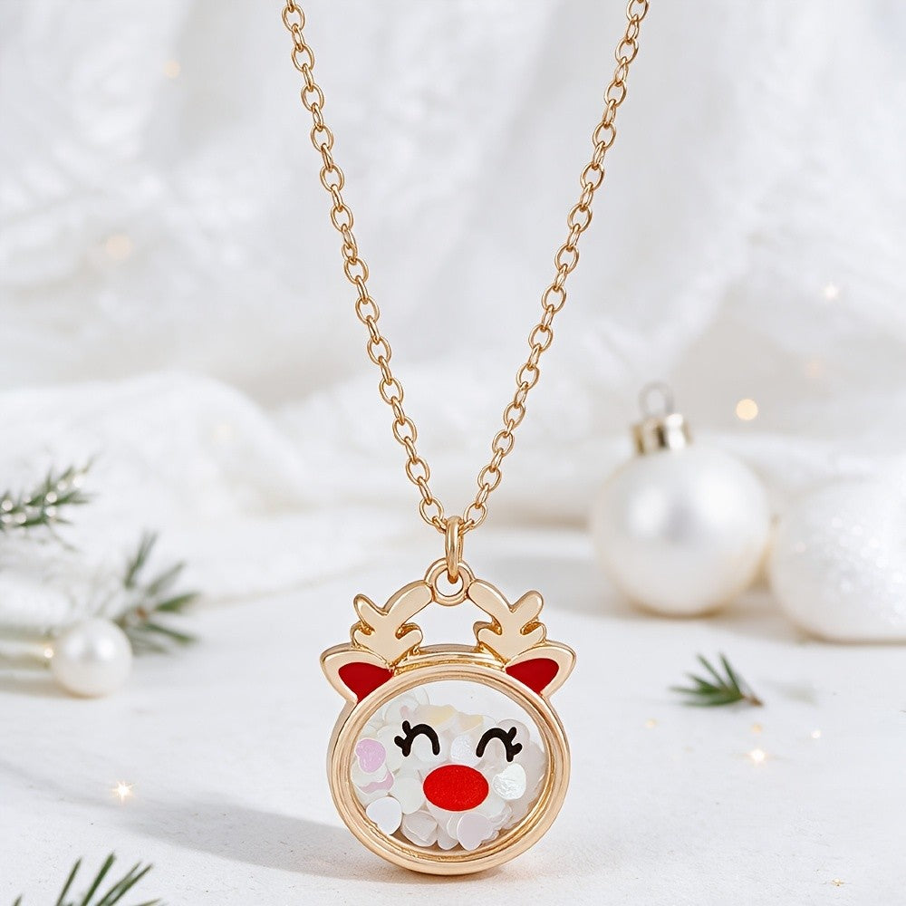 Cute Reindeer Shaker Necklace