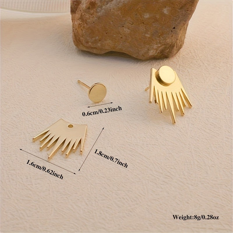 Dainty Sunburst Disc Stud Earrings
