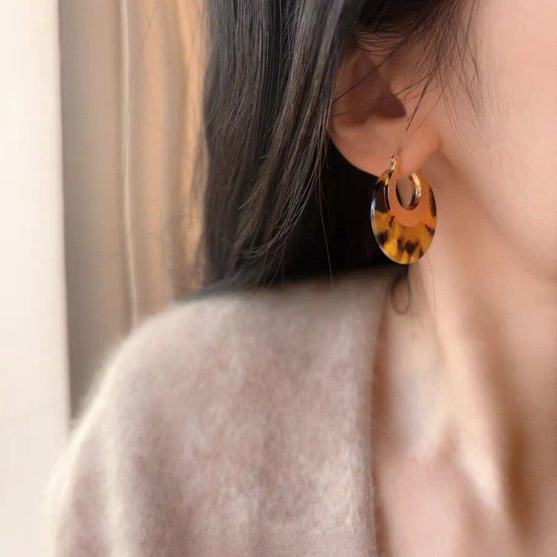 Classy Burgundy Textured Acrylic Hoop Earrings