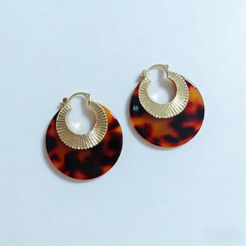Classy Burgundy Textured Acrylic Hoop Earrings