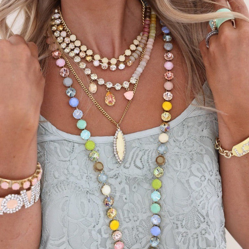 Boho Macaron Round Bead Layered Necklace
