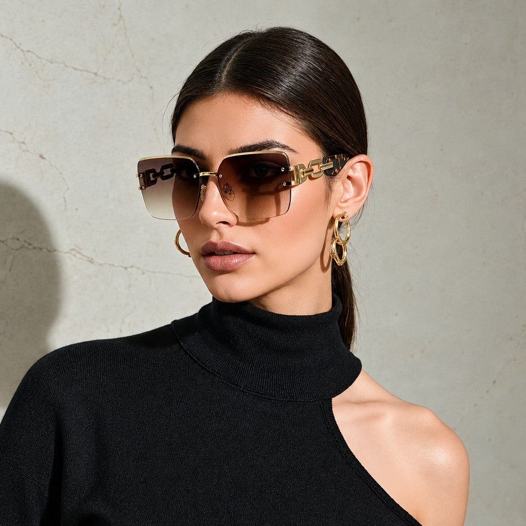 Classy Chain Link Square Sunglasses