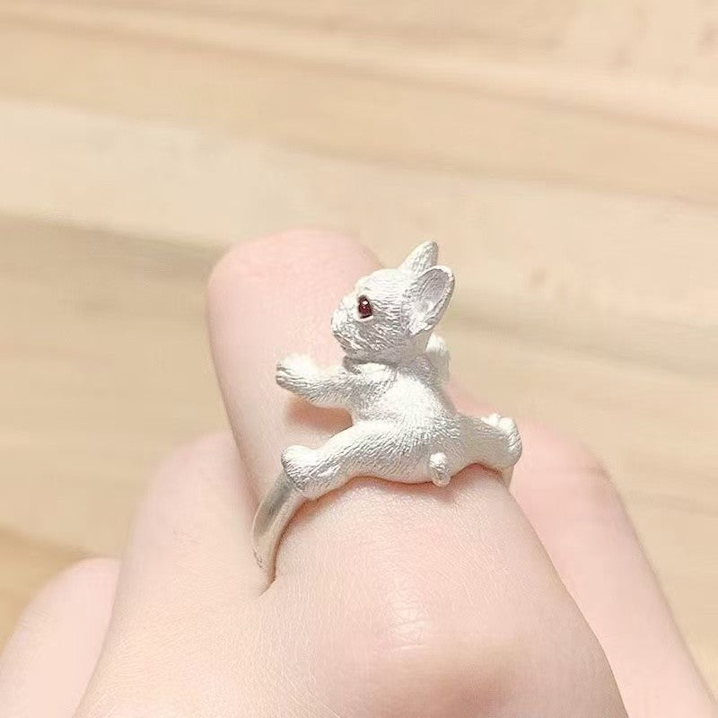 Cute French Bulldog Adjustable Ring