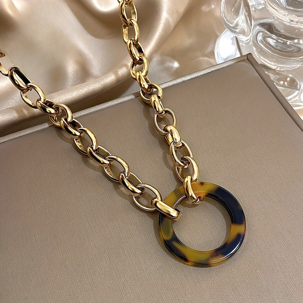 Classy Tortoise Shell Chain Necklace