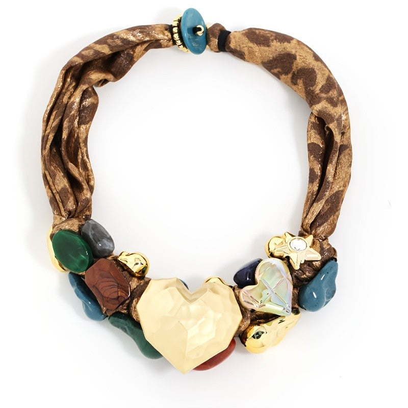 Boho Vintage Heart Statement Necklace
