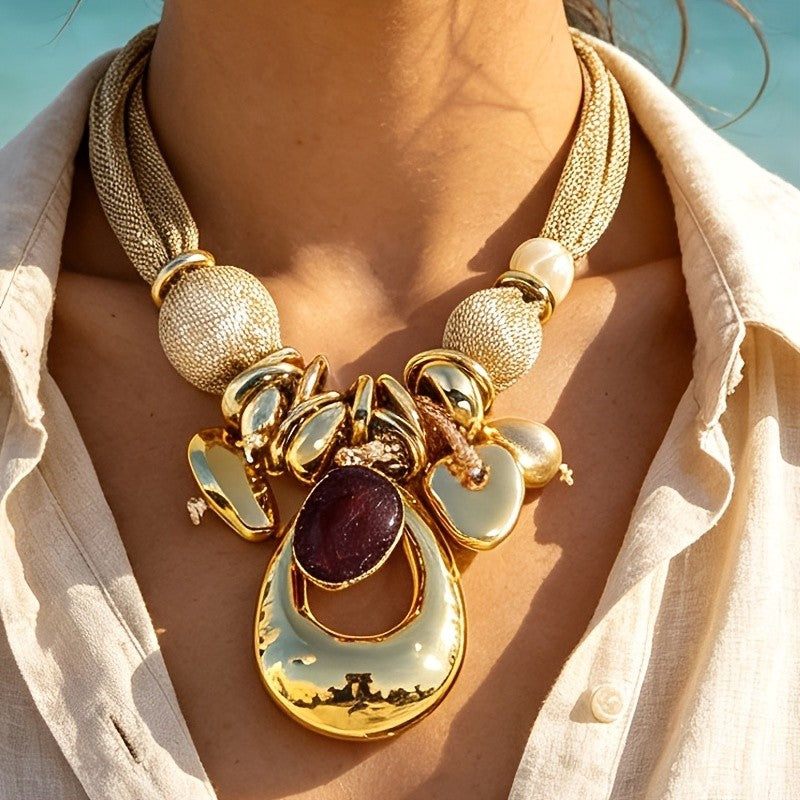 Elegant Boho Multi-Strand Statement Necklace