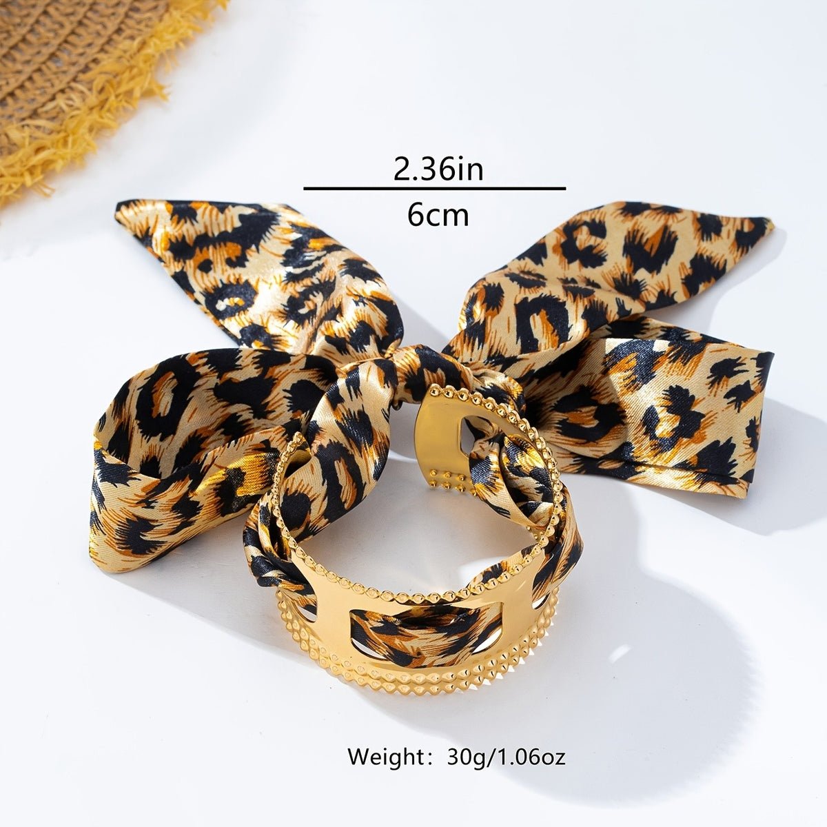 14k Vintage Leopard Print Bow Bracelet
