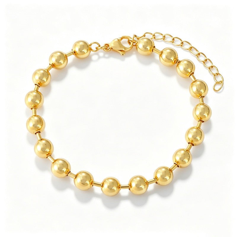 18k Dainty Zirconia & Bead Bracelet Set