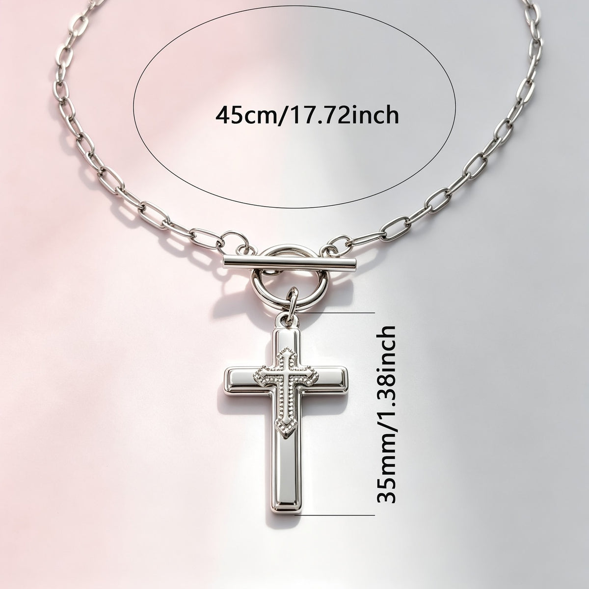 Classy Vintage Cross Toggle Necklace