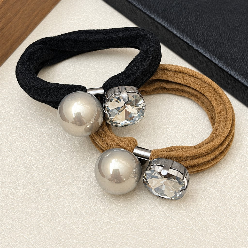 Classy Pearl Heart Hair Tie Set