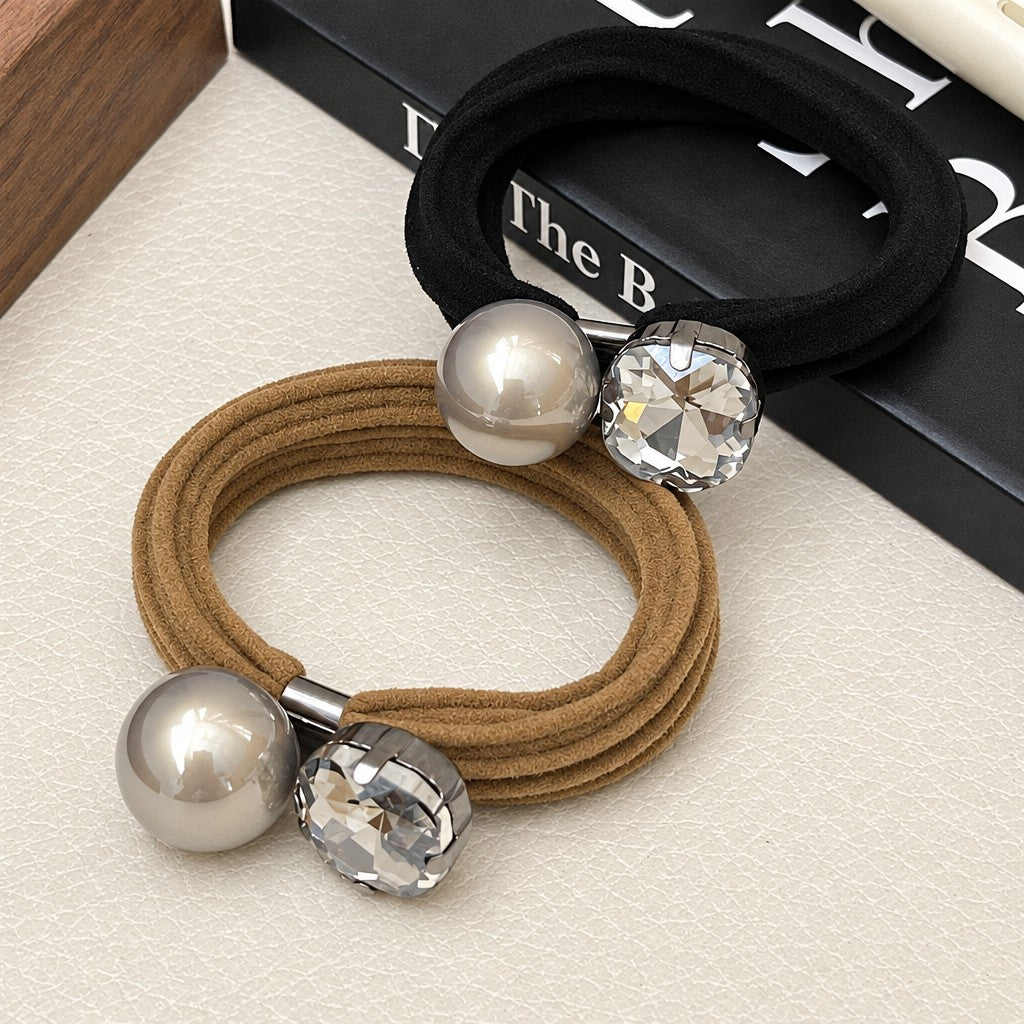 Classy Pearl Heart Hair Tie Set