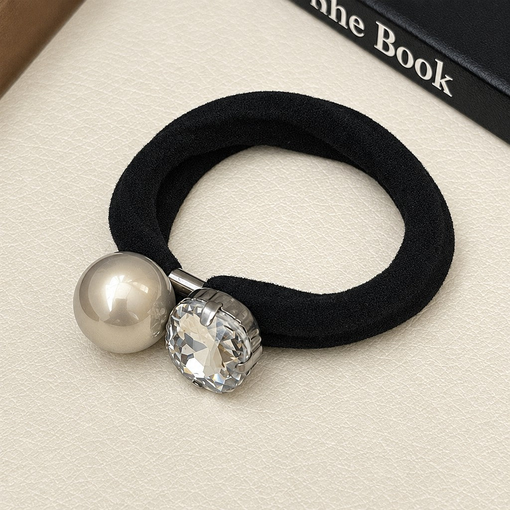 Classy Pearl Heart Hair Tie Set