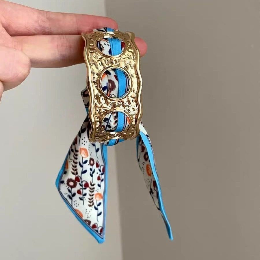 Boho Floral Scarf Cuff Bracelet