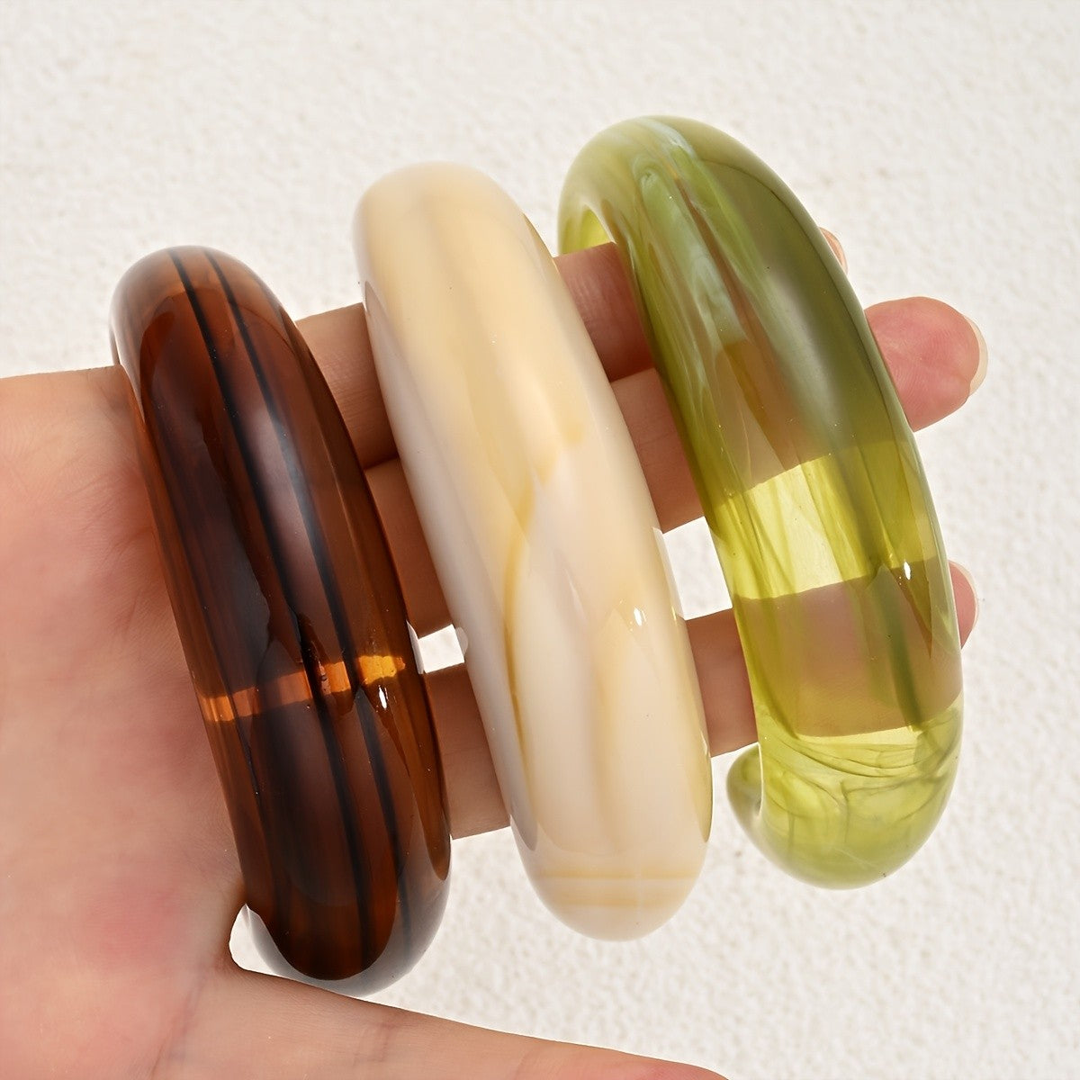 3pc Boho Vintage Resin Bangle Set