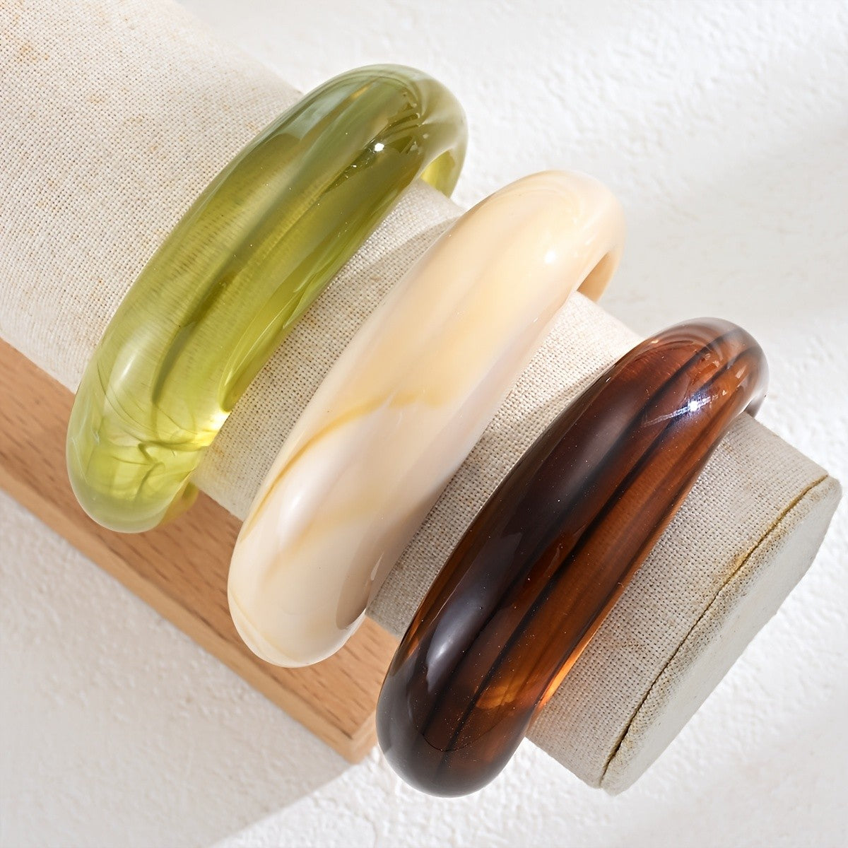 3pc Boho Vintage Resin Bangle Set