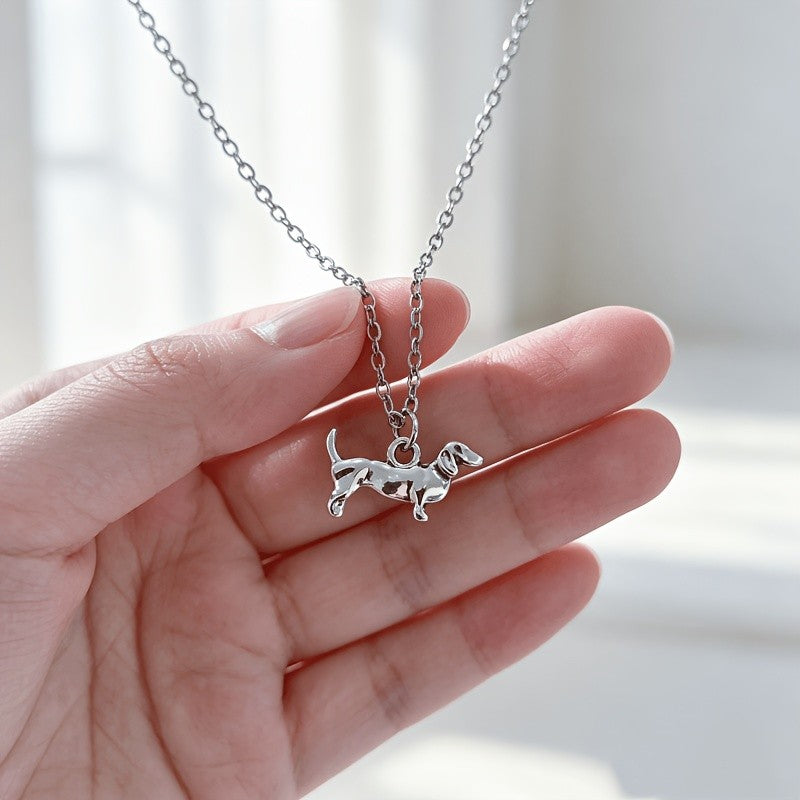 Dainty Dachshund Pendant Necklace