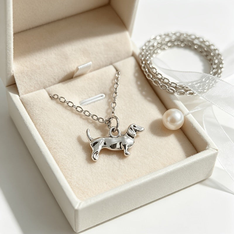 Dainty Dachshund Pendant Necklace