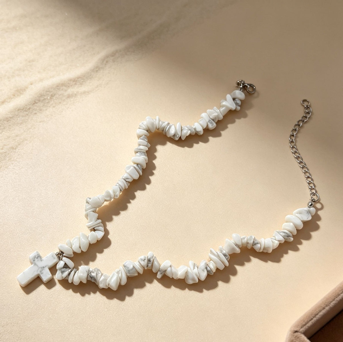 Boho Turquoise Cross Beaded Necklace