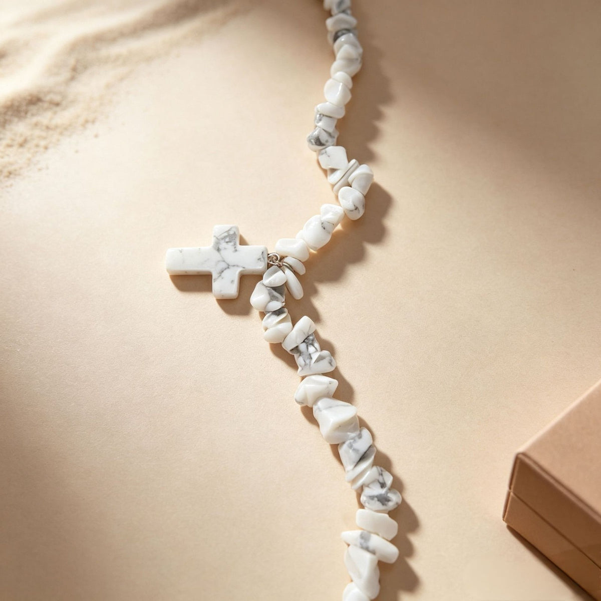 Boho Turquoise Cross Beaded Necklace