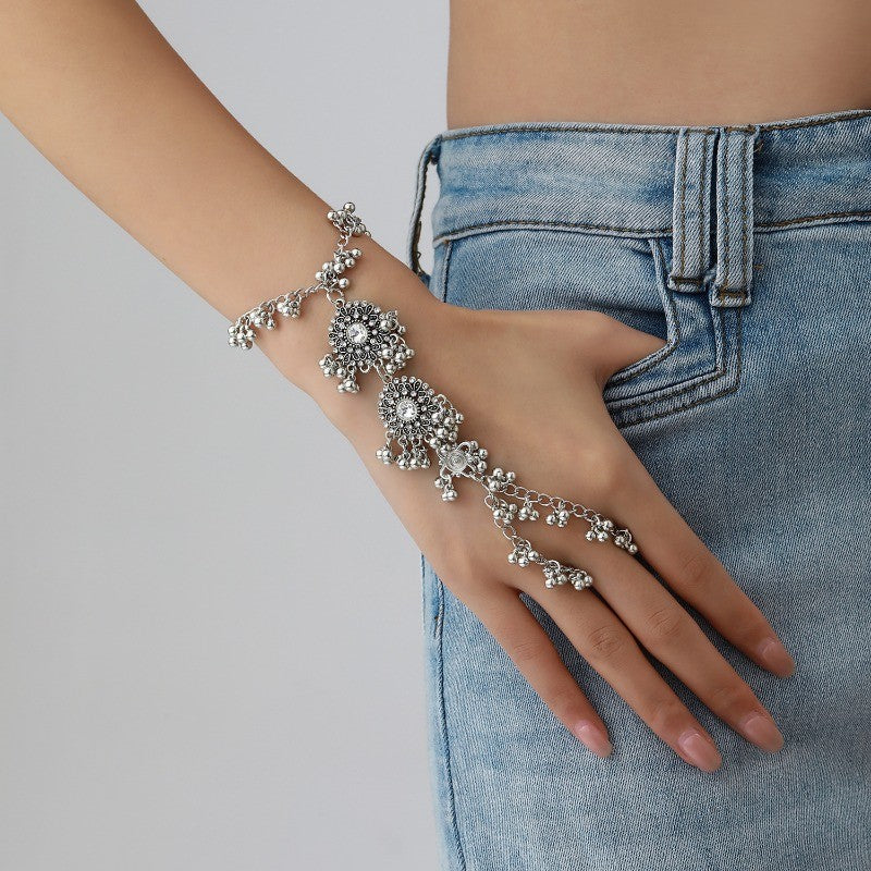 Boho Vintage Floral Filigree Hand Chain