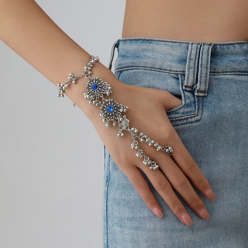 Boho Vintage Floral Filigree Hand Chain