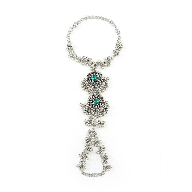 Boho Vintage Floral Filigree Hand Chain