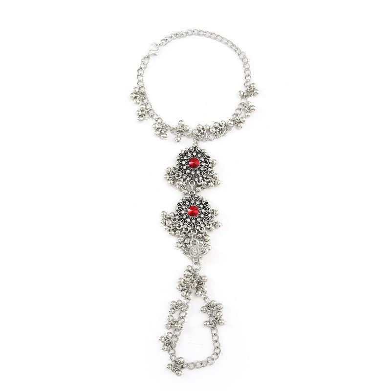 Boho Vintage Floral Filigree Hand Chain