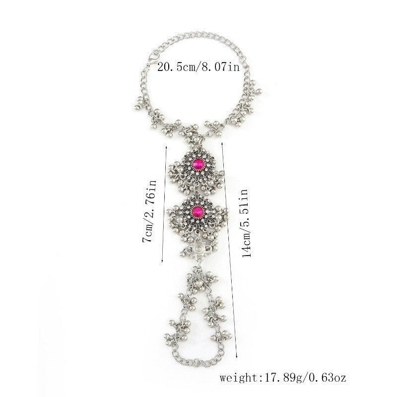 Boho Vintage Floral Filigree Hand Chain