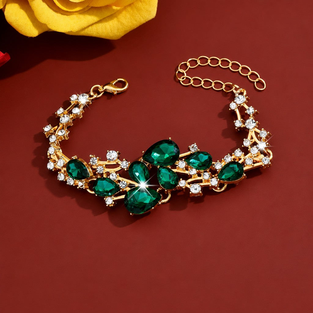 Elegant Black Teardrop Statement Bracelet