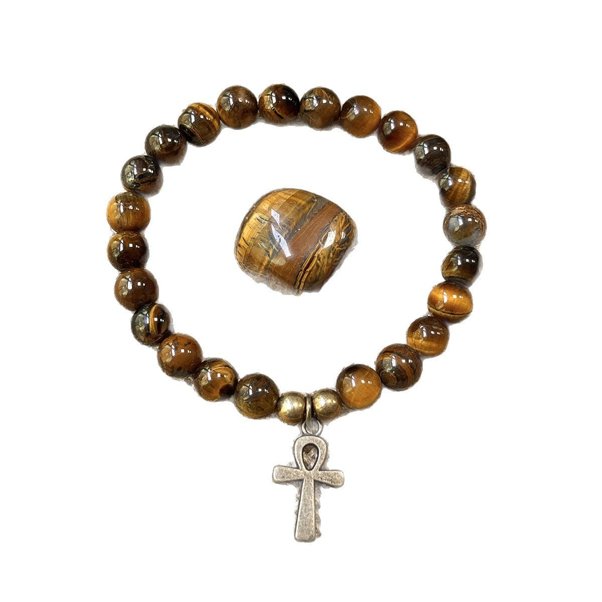 Vintage Tiger Eye Ankh Bracelet
