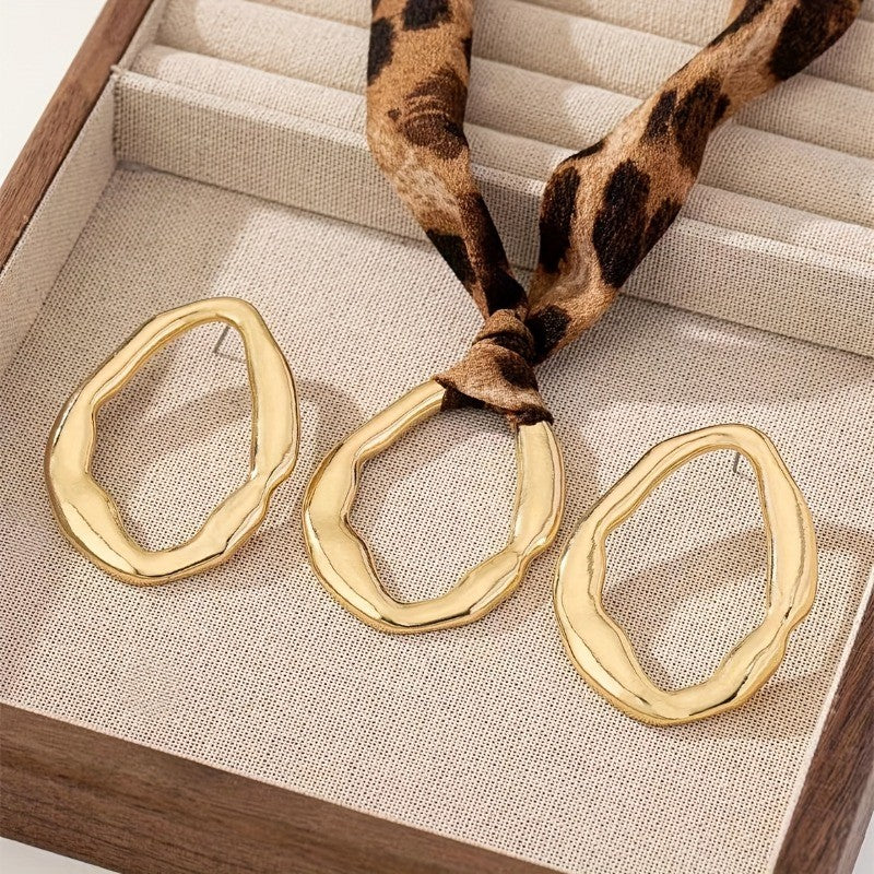 Boho Leopard Print Hoop Earring Set