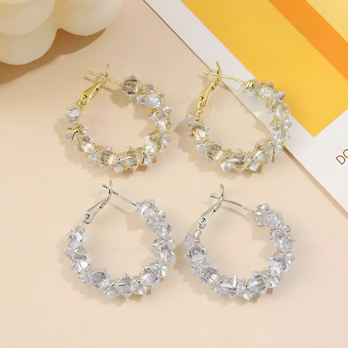Elegant Zircon Hoop Earrings