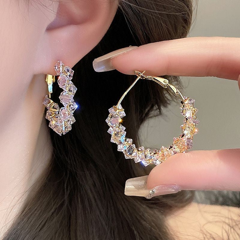 Elegant Zircon Hoop Earrings