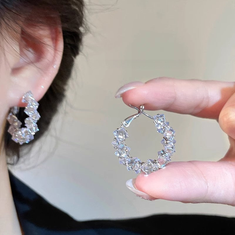 Elegant Zircon Hoop Earrings