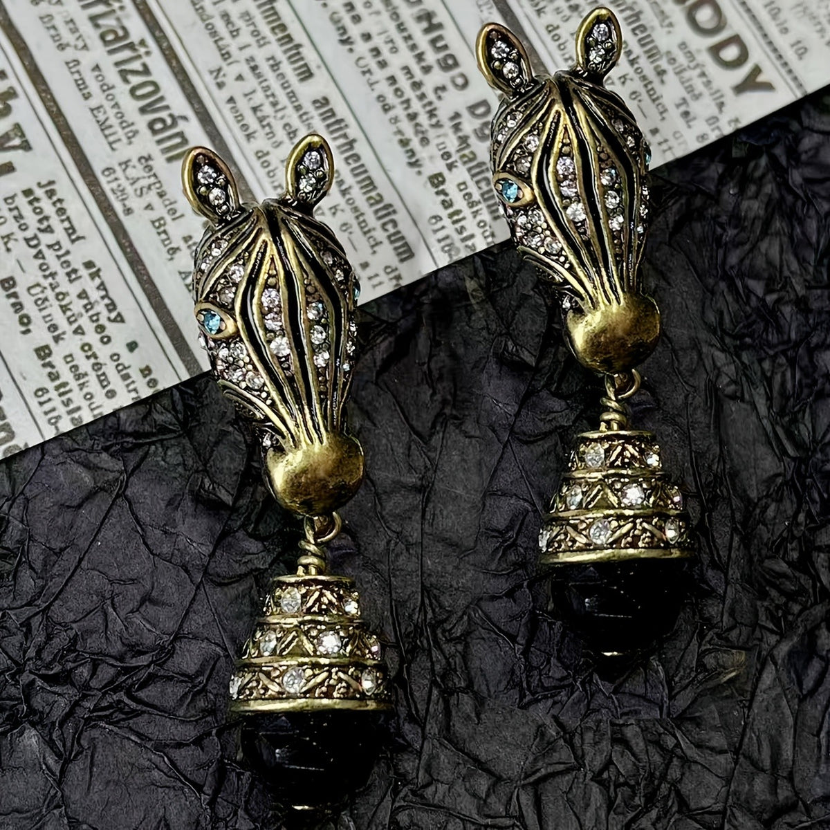 Elegant Zircon Zebra Drop Earrings