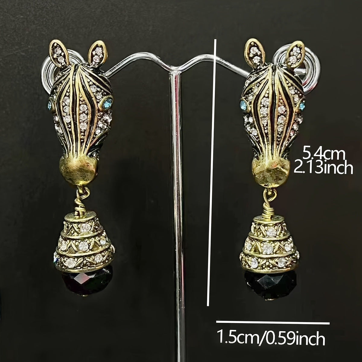 Elegant Zircon Zebra Drop Earrings
