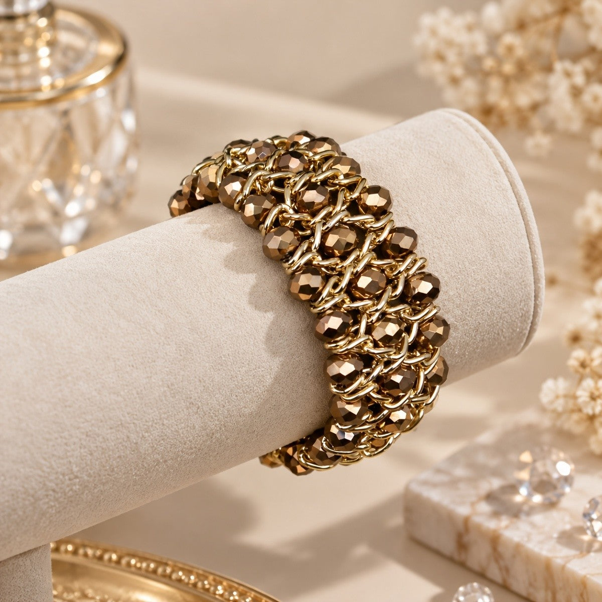Boho Vintage Crystal Chain Bracelet