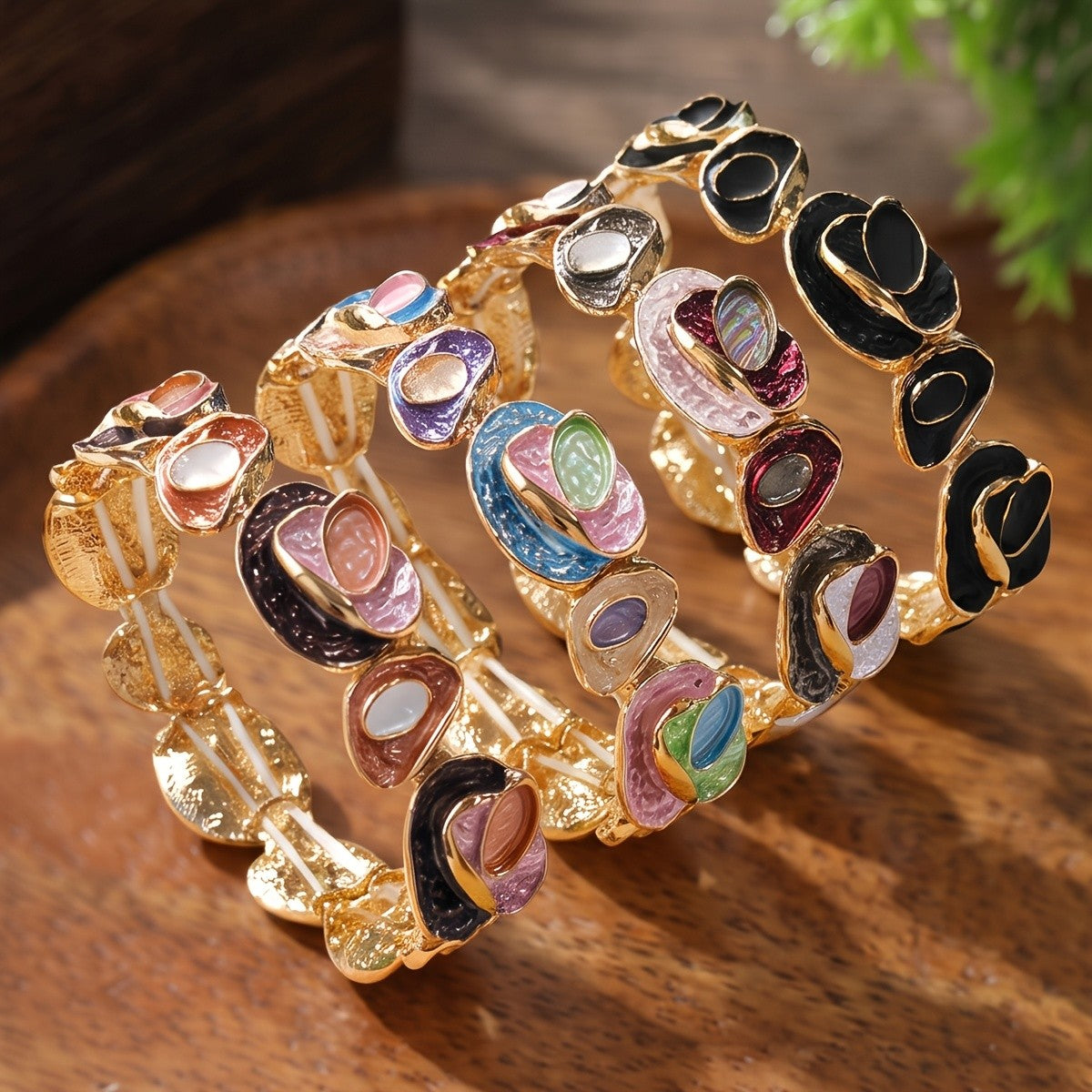 Boho Vintage Geometric Flower Bracelet