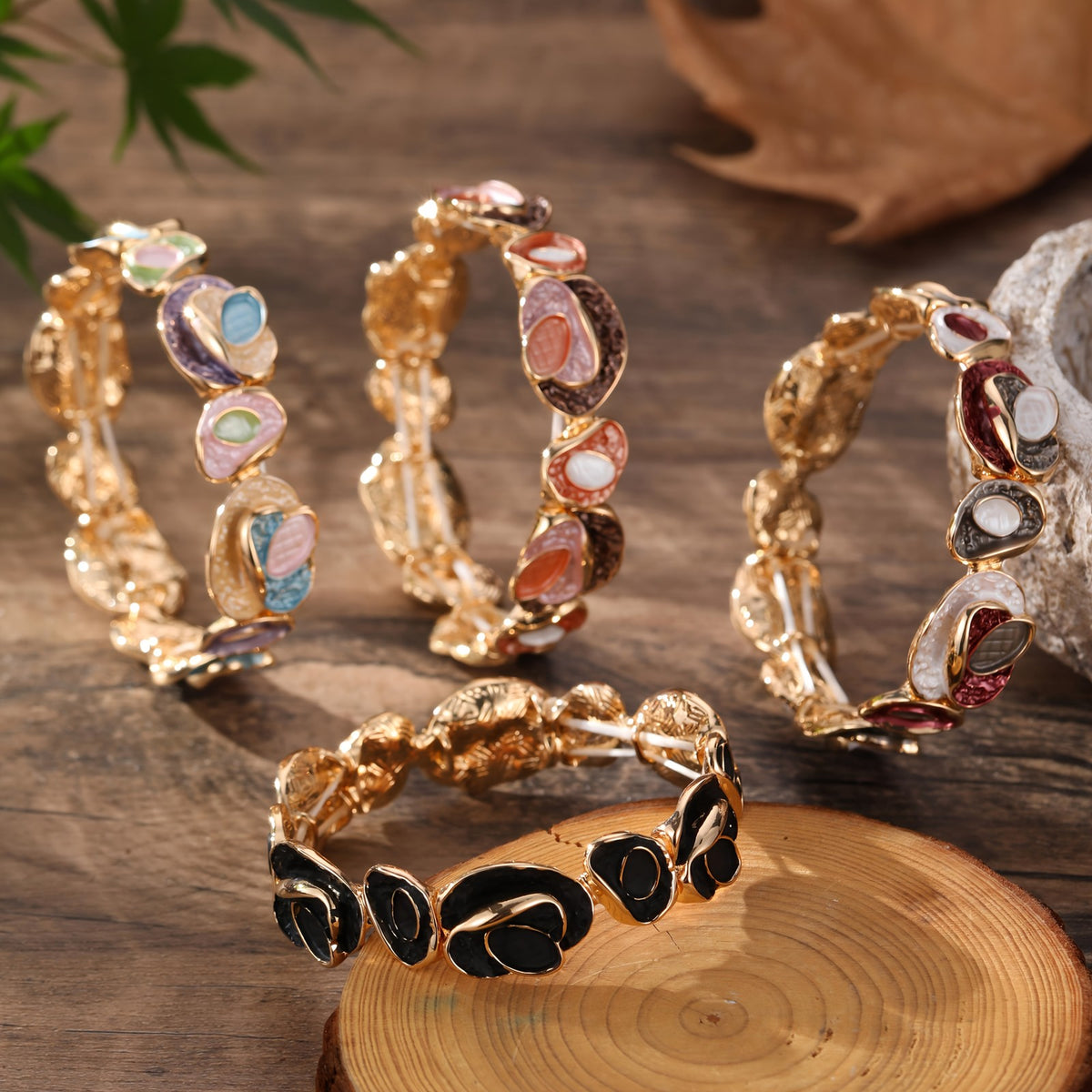 Boho Vintage Geometric Flower Bracelet