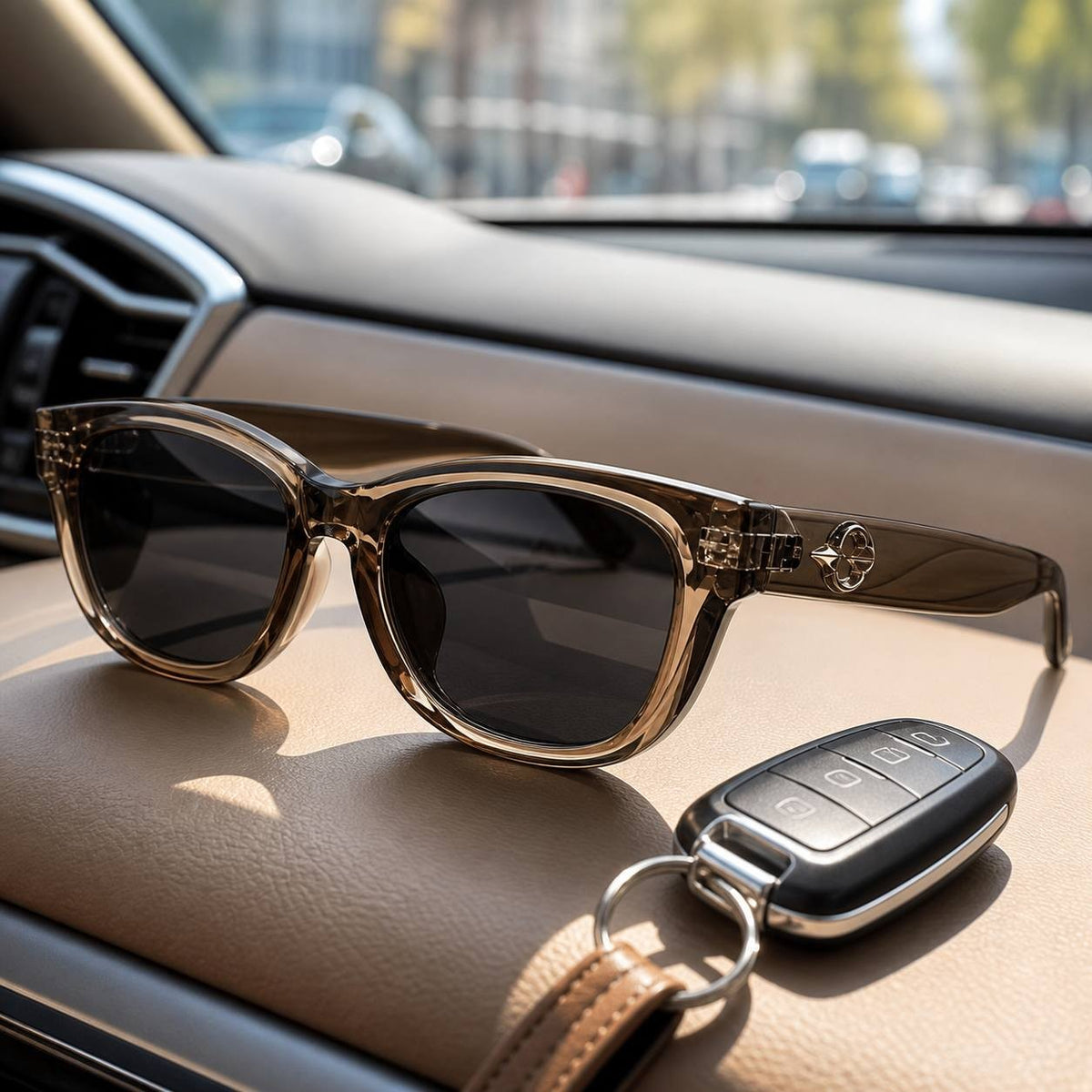 Classy Amber Round Sunglasses