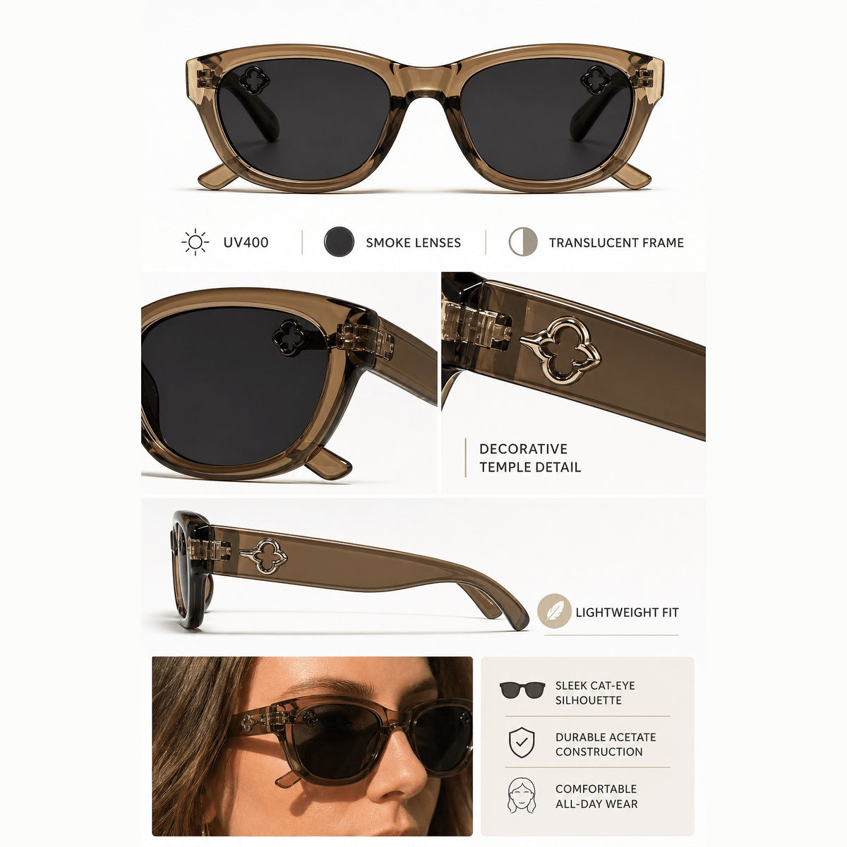 Classy Amber Round Sunglasses